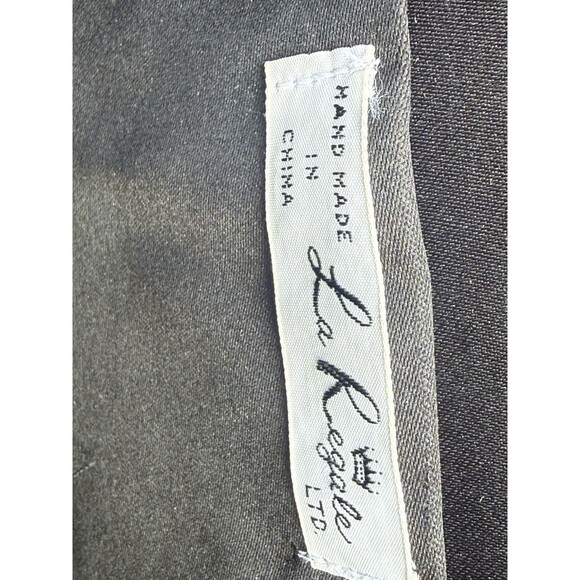 La Regale Black Purse/Evening Bag Small Rectangular Clutch  Edged W/Rhinestones - Picture 2 of 7